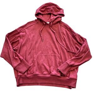 Sundry Garment Washed Red Hooded Pullover Size Small